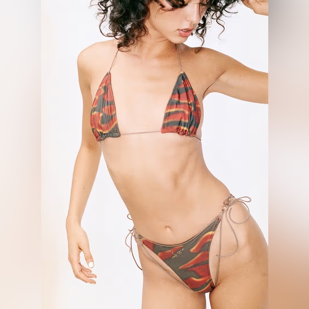 With Jean Multicolor Triangle Bikini